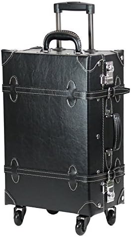 MOIERG Vintage Trolley Luggage suitcase TSA Black Large (81-55040-10)