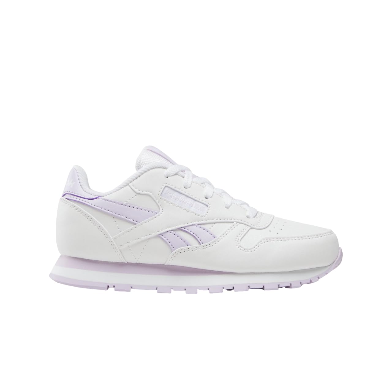 Reebok Classic Leather Girls & Boys Shoes for Kids, Toddler, Little Kid or Big Kid Sneakers, White/Digital Gleam, 1 Little Kid Image