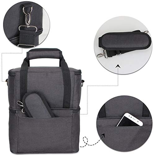 image for Luxja Breast Pump Bag with 2 Insulated Compartments for Breast Pump an