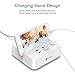 [Type C Charger] iClever BoostStrip Smart Power Strip | USB Charger with 4 USB + 3 AC Outlets, Dual Switch Control Charging Station and Phone / Tablet Stand - White
