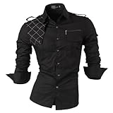 Jeansian Men's Slim Fit Long Sleeves Casual Shirts