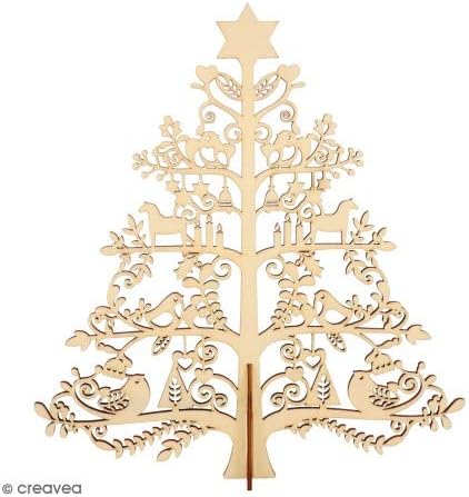 Sagoma Albero Di Natale 3d.Albero 3d In Legno Da Montare E Decorare Folk 28x30 Cm Amazon It Casa E Cucina
