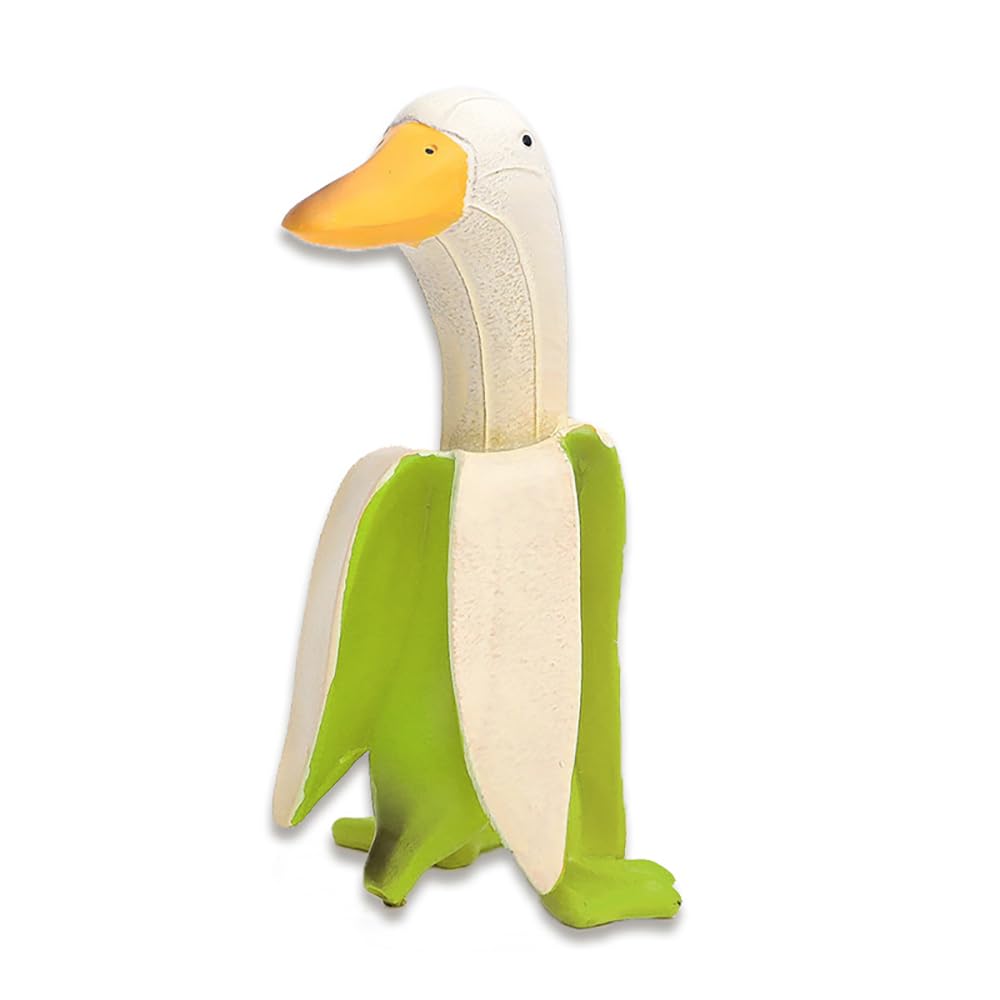 LSRVNM Banana Duck Statue, Creative Banana Duck Garden, Outdoor Standing Duck Sculpture, Waterproof, High Temperature Resistant, For Garden Statue, Decoration Indoor, Outdoor (Green)