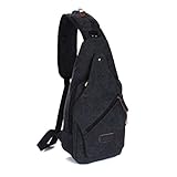 Daosen Casual Canvas Unbalance Backpack Sling Bag Men Shoulder Bag Chest Bag