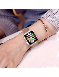 RXCOO - Correa magnética de acero inoxidable compatible con Iwatch Series 4 3 2 1 (oro rosa, 1.496 in 1.575 in)