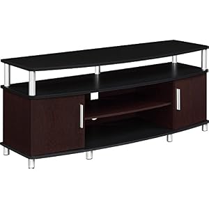 Ameriwood Home Carson TV Stand for TVs up to 50″, Cherry/Black