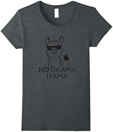 Womens No Drama Llama T Shirts Funny Llama T-shirt Medium Dark Heather