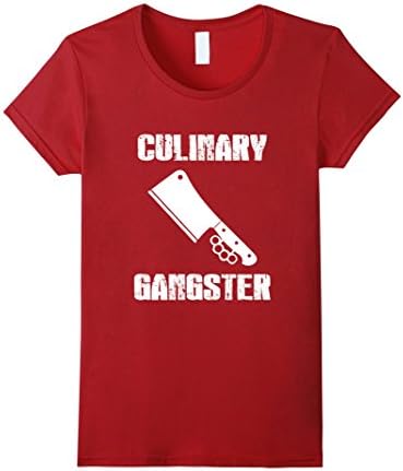 Women's Chef Tee Shirt - Culinary Gangster T-Shirt Medium Cranberry