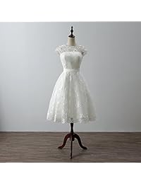 Abaowedding Vestido de cóctel para mujer, de encaje floral, hasta la rodilla, corto, formal