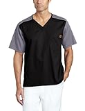 Carhartt Men's Color Block Utility Scrub Top, Black, XX-Large