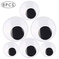 DIYASY 3inch 4inch 5 Inch 6 Pcs Large Googly Wiggle Eyes with Self Adhesive for Crafts Making.