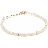 EF Collection Women's 14k Pearl Birthstone Bead Bracelet, 14k Yellow Gold, One Size