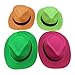 Tytroy Set of 12 Neon Color Plastic Fedora Gangster Party Hats Costume Accessory