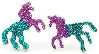 Rainbow Unicorn Invisible Clip On Earrings for Non-Pierced Ears, 15mm