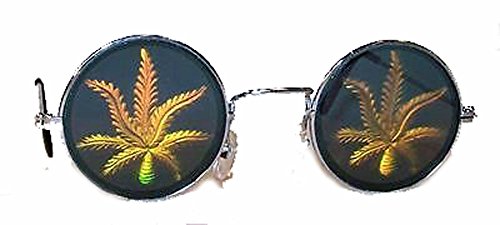 Pot Leaf Hologram 3d Mirror Marijuana Sunglasses