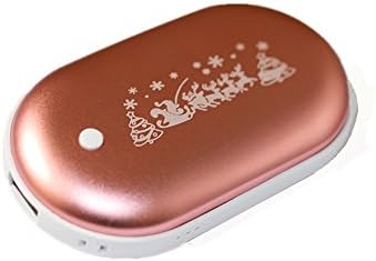 Hand warmers 5000mAh Baimusi Pebbles Shape Double-Side USB Rechargeable Hand Warmer with both sides warm /2 in 1 Portable Power Bank for iPhone Samsung Galaxy and More (Rosegold)