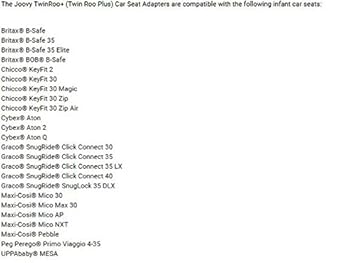 joovy twin roo plus compatible car seats