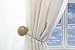 MagnaClips Set of 2 Magnetic Curtain Tiebacks or Holdbacks Wood Buckle Curtain Clips, Leno (Birch)