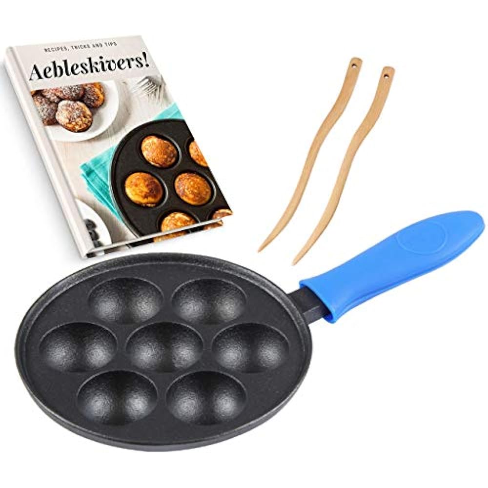 Cast All Pans Iron Aebleskiver For Danish Stuffed Pancake Balls By