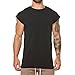 Magiftbox Mens Workout Gym Tanks Muscle Shirts Drop Shoulder Tee T-Shirts for Running Jogging T03_Black_US-M