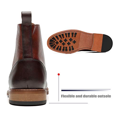 La Milano Mens Dress Boots Cap Toe Lace up Leather Winter Oxford Casual