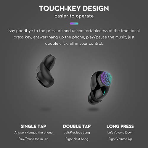 bokman Draadloze koptelefoon, T7 in-ear Bluetooth oordopjes, Graphene Driver Bass HiFi Geluid, IPX5 Waterdicht, Noise… - Afbeelding 7
