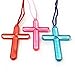 Sea View Treasures New and Improved 96 Bulk Plastic Crystal Cross Pendant on Cord - New And Improved Packaging