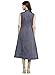 Aahwan Indian Tunic Top Kurti for Women Blue Denim and Taffteta Silk A-line Long Dress