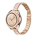 TOYOUTHS Stylish Strap Compatible with Galaxy Watch 42mm Bands Women Replacement Wristband for Galaxy Active 2 40mm 44mm/Gear S2 Classic/Gear Sport Stainless Steel Metal+Leather Rose Gold