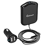 4 Ports USB Car Charger, CHGeek Front/Back Seat Car Charger 48W 9.6A with 6FT Extension Cord for iPhoneX, Android, Camera, Headphone, and other USB devices