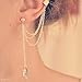 Women Fashion Punk Rock Leaf Chain Tassel Dangle Ear Cuff Wrap Earrings Ear Clip