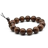 Zen Dear Unisex Natural Silkwood Tibetan Buddhism Meditation Prayer Bead Necklace Japa Mala Beads Bracelets (15mm x 15 Beads)