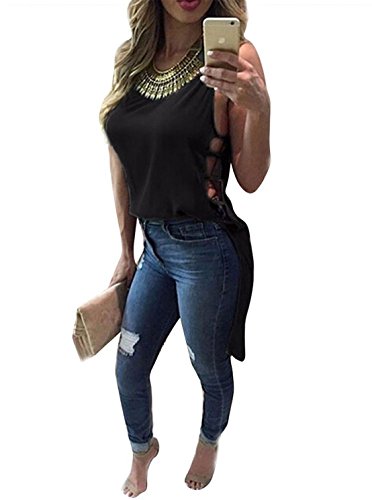 Sleeveless Hollow Casual Loose 