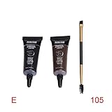 Binmer(TM) 2pc Brown Waterproof Tint Eyebrow Henna With Mascara Eyebrows Paint Brush Beauty (E)