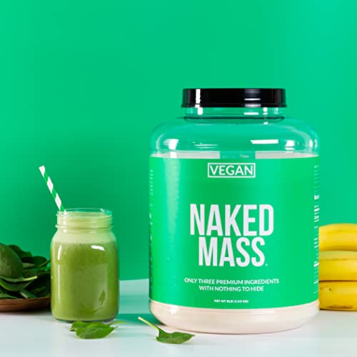Naked Mass Chocolate Vegan Weight Gainer 8lb Bulk, GMO Free, Gluten