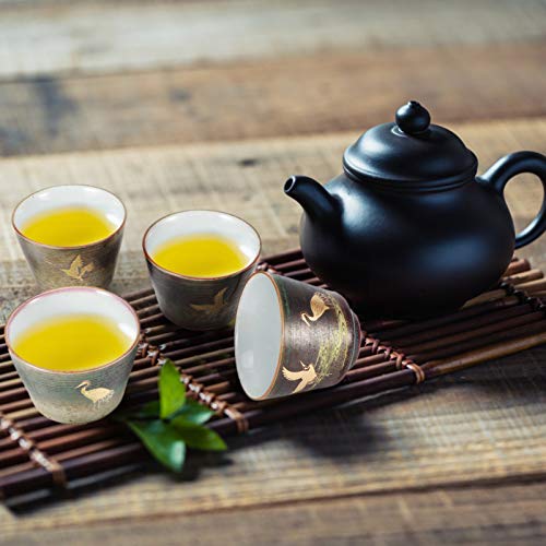 4 Stück Teetasse-Set Tea Cups Japanische Teetasse Retro Gebackene Teetasse Set Art Keramik Kung Fu Teegeschirr Kaffeetasse Geschenkbox Set für Home Office – Bild 8
