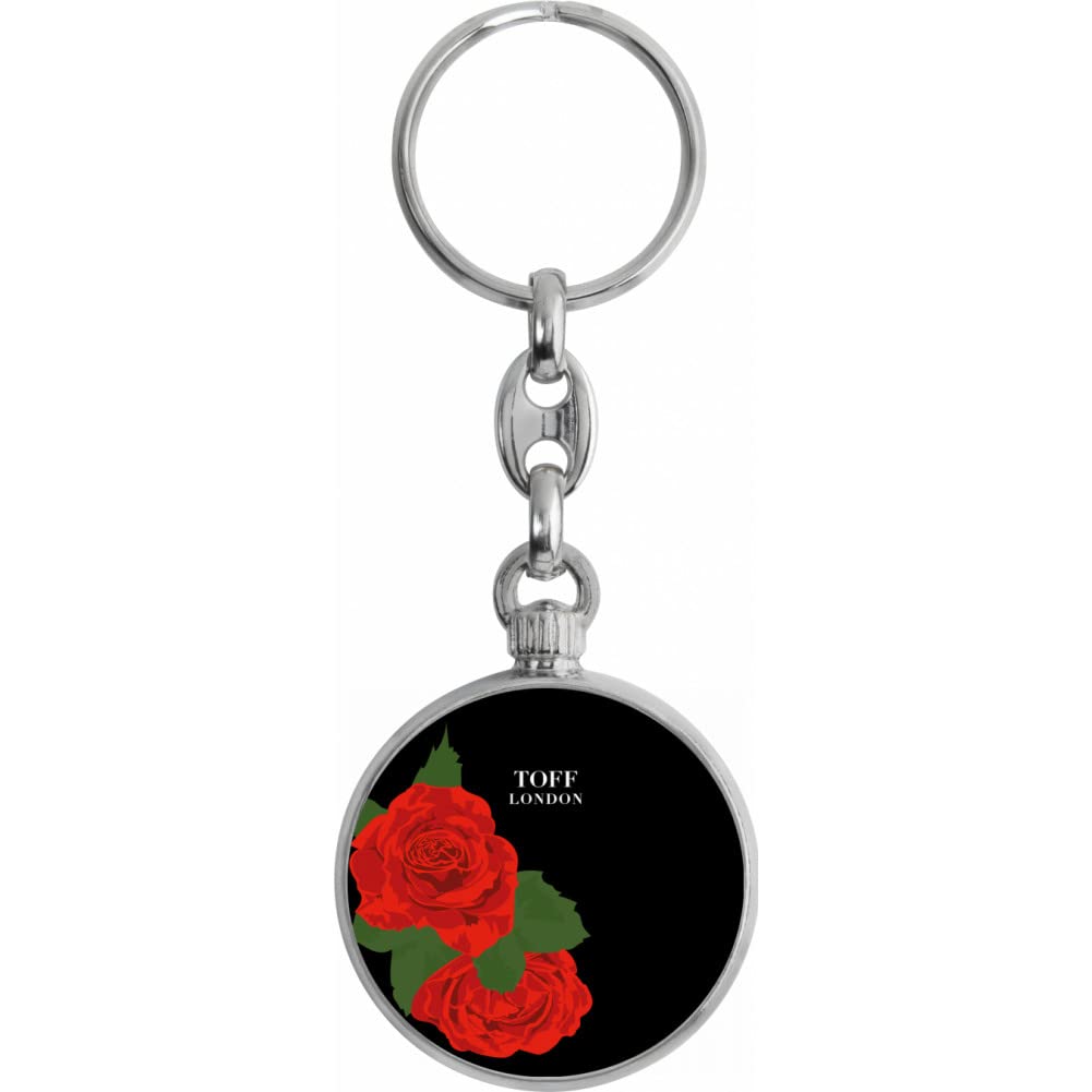 Toff London Red Rose Flower Keyring
