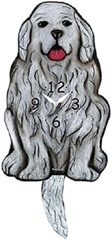 Great Pyrenees Dog Wagging Pendulum Clock