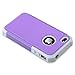 ULAK iPhone 4 Case, Heavy Duty Shockproof Durable Hybrid Dual Layer Rugged Protective Cases Cover with Hard Plastic and Soft Silicone for iPhone 4 4S (Purple +Grey)