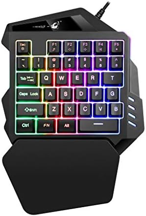 HAHAP One-Handed Gaming Kedboard,K13 Wired 35 Keys LED Backlit USB Ergonomic Single Hand Keypad Gaming Keyboard