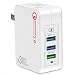 Quick Charge 3.0 USB Wall Charger (3A Max.) with Dual 5V/2.4A USB Ports (Total 4A), Portable 38W QC3.0 USB Charger Power Adapter with Foldable Plug for iPhone XS/Max/XR/X/8/7/6s/Plus, iPad Pro/Air primary