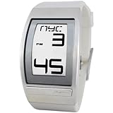 Phosphor Men's WC02 World Time Curved E-INK White Polyurethane Strap Watch