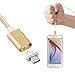 AGM Detachable Magnetic Adapter Micro USB 3.3ft High Speed Charging Cable with LED Indicator for Android Samsung HTC LG Motorola (Gold)