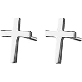 SBI Jewelry Cross Diamond Fleur-de-lis Snowflakes Silver Earrings Studs for Women Sister Friends BFF Cousin Niece Daughter Stainless Steel