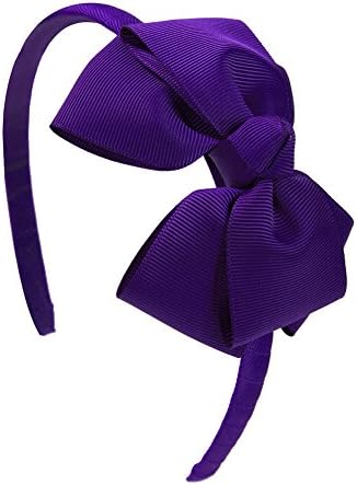 Shemay Fashion Solid Grosgrain Ribbon Hair Bows and Headbands for Toddlers Girls Kids