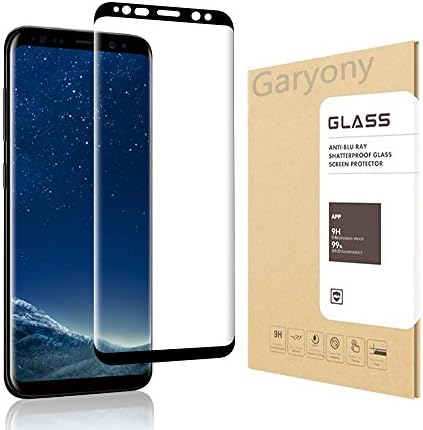 Garyony Galaxy S8 Screen Protector, Full Coverage 3D Curved Tempered Glass Premium High Clear Film 9H Hardness Anti-Scratch Free-Bubble with for S8 Plus 5.8¡± (Black)