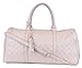 Women's Quilted Leather Weekender Travel Duffel Bag With Rose Gold Hardware - Large 22