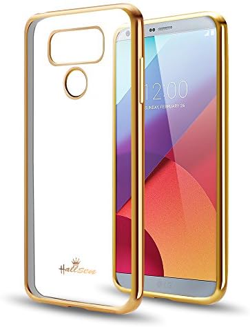 LG G6 Case,Hallsen [Electroplating TPU] Ultra Slim Anti-Scratch Premium Clear Crystal Back Cover Soft Flexible TPU Case Cover for LG G6 - Gold