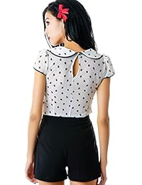 Voodoo Vixen Pinup 60's Bombshell Sexy Black Stretch High Rise Waisted Shorts de marinero