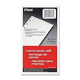 Mead Vinyl Loose-Leaf 6-Ring Memo Book Refill, College Rule, 6-3/4 x 3-3/4-Inch, White, 80 Sheets (46534) (6 pack)